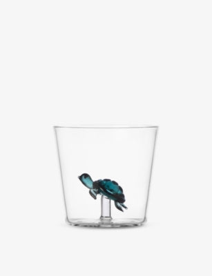 Ichendorf glass tumbler turtle design 8cm, imported from the UK