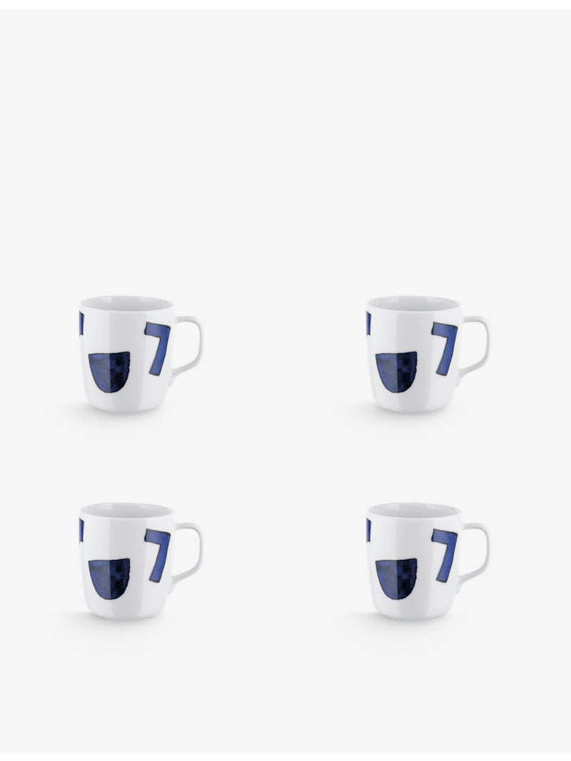 Alessi Itsumo porcelain mugs set of four, 8.9cm, imported from the UK