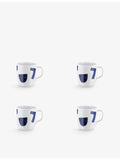 Alessi Itsumo porcelain mugs set of four, 8.9cm, imported from the UK