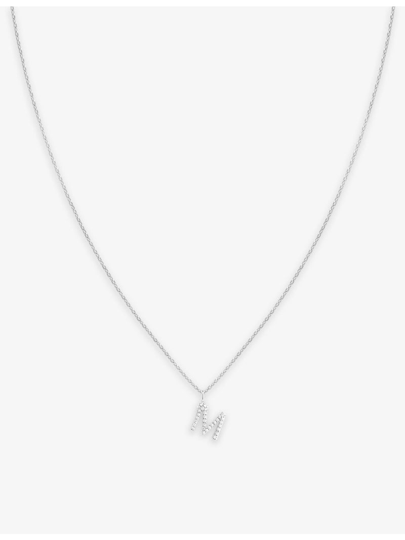 Astrid & Miyu letter M pendant necklace in sterling silver, UK version