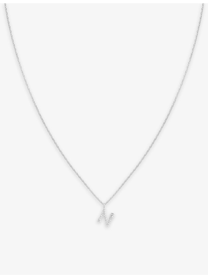 Astrid & Miyu letter N pendant rhodium-plated sterling silver - British product