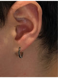 Biiju platinum and black diamond single hoop earring (British brand)
