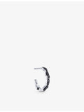 Biiju platinum and black diamond single hoop earring (British brand)