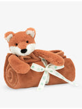 Jellycat Bashful Fox faux fur blanket 70cm, imported from the UK