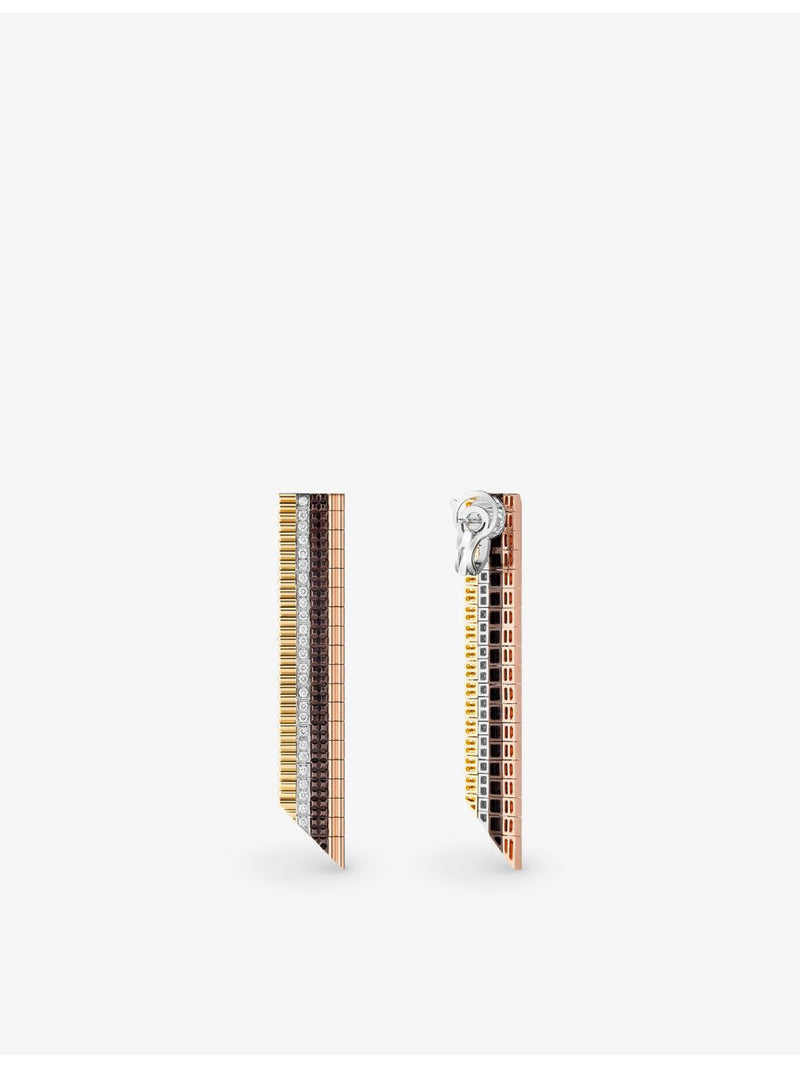 Boucheron Quatre Classique 18ct gold diamond drop earrings, imported from the UK