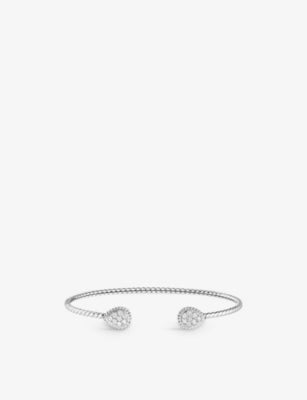 Boucheron Serpent Bohème double motif 18ct white-gold and 0.26ct diamond bracelet
