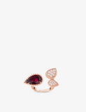 Boucheron Serpent Bohème 18ct Pink Gold 0.46ct Brilliant Cut Diamond and 5.4ct Rhodolite Ring