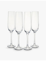 selfridges The White Company Pimlico Crystal Glass Champagne Flutes Set of Four- Buy online at McGrocer