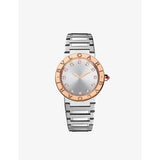 selfridges Bvlgari BVLGARI BVLGARI 18ct Rose-Gold Stainless Steel 0.21ct Diamond Watch 33mm- Buy online at McGrocer