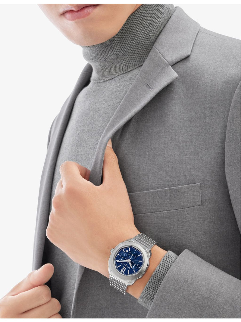Bvlgari Octo Roma chronograph stainless steel automatic watch 42mm (British brand)