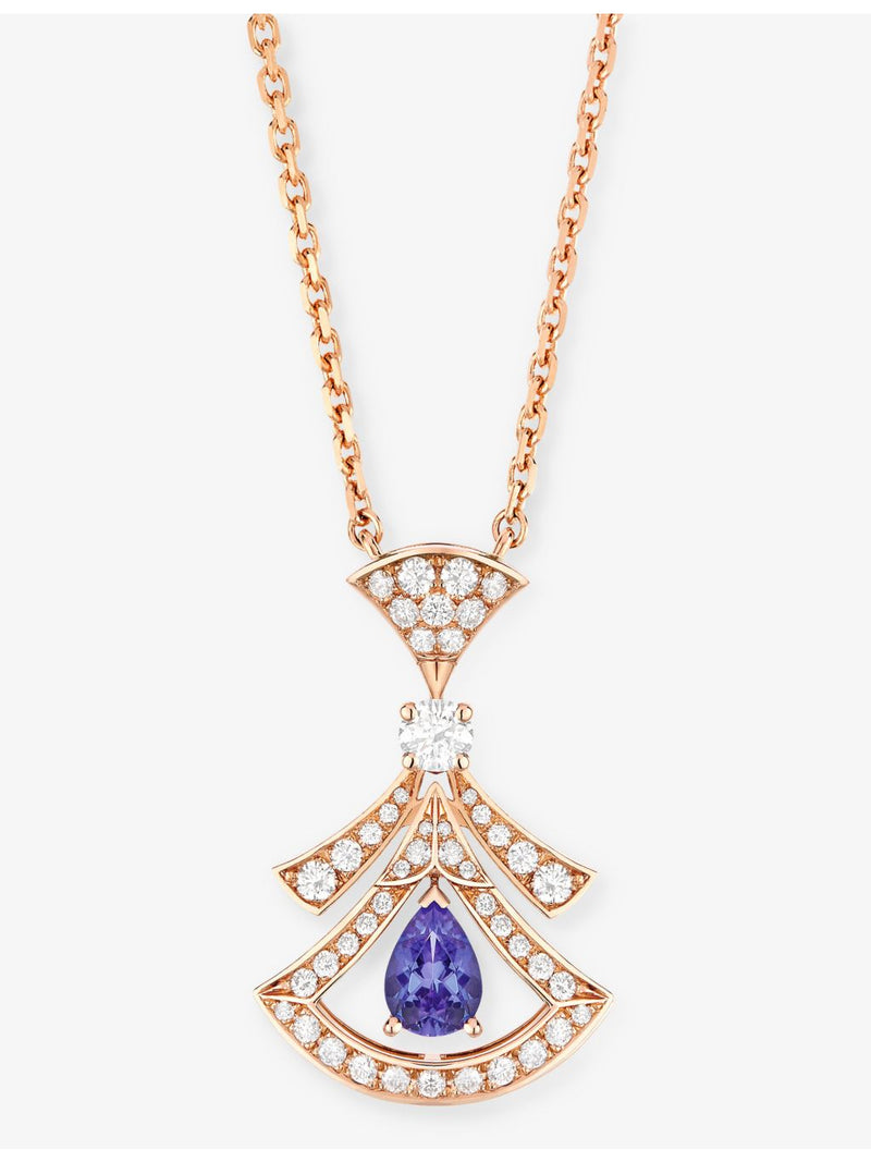 Bvlgari Divas' Dream 0.46ct rose-gold diamond tanzanite pendant (British brand)