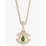 selfridges Bvlgari Divas' Dream 18ct Rose-Gold 0.46ct Brilliant-Cut Diamond and Tourmaline Pendant Necklace- Buy online at McGrocer