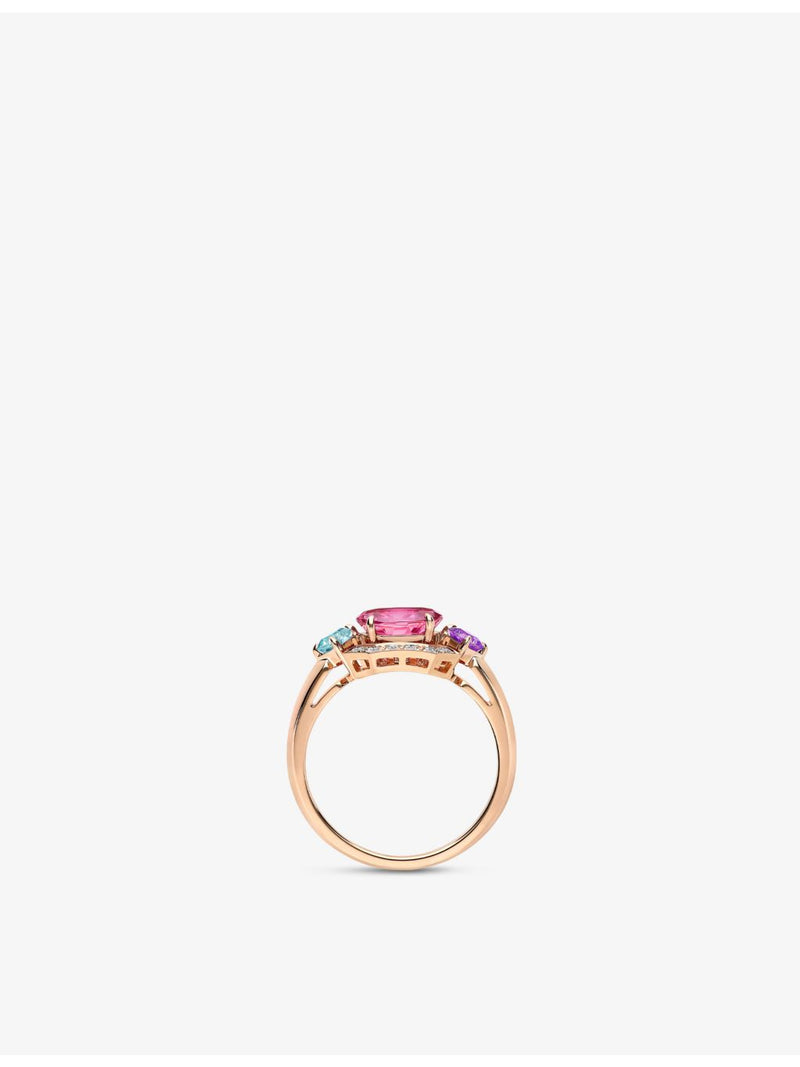 Bvlgari Allegra rose-gold multi-gemstone ring, UK version