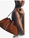 Jimmy Choo Cinch suede shoulder bag with gold hardware (British brand)