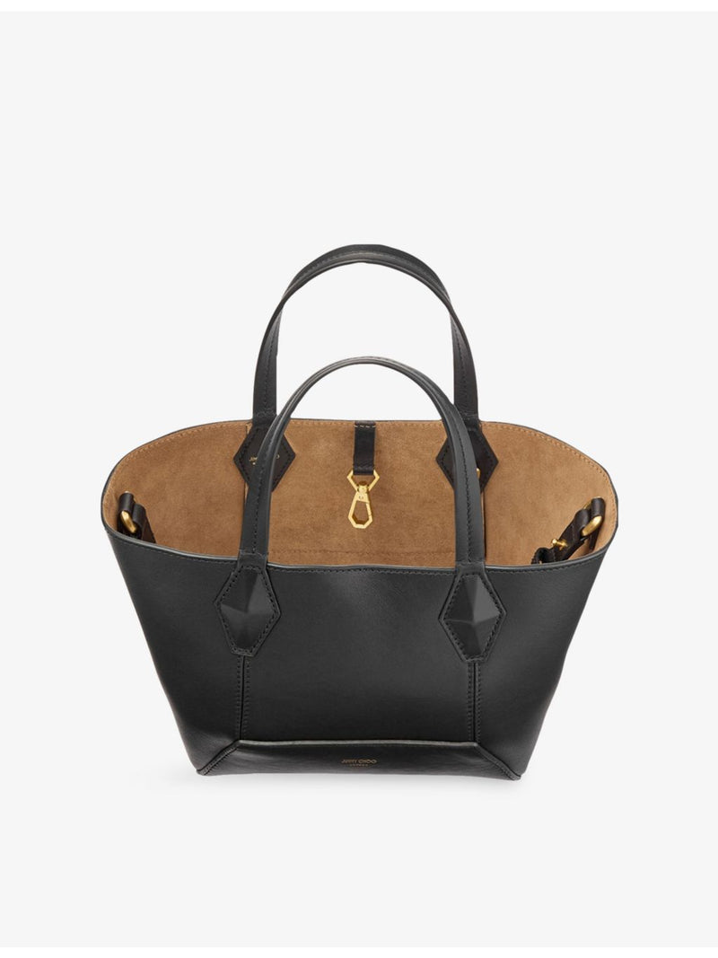 Jimmy Choo diamond logo-embossed leather tote bag small, imported from the UK