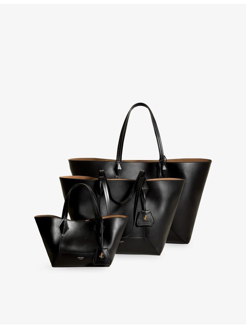 Jimmy Choo diamond logo-embossed leather tote bag small, imported from the UK