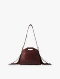 Maje Miss M Logo-Charm Leather Shoulder Bag 13cm x 22cm x 11cm