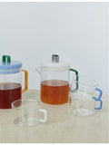 HAY Brew glass pot with contrast handle and lid, 17.2cm (British brand)