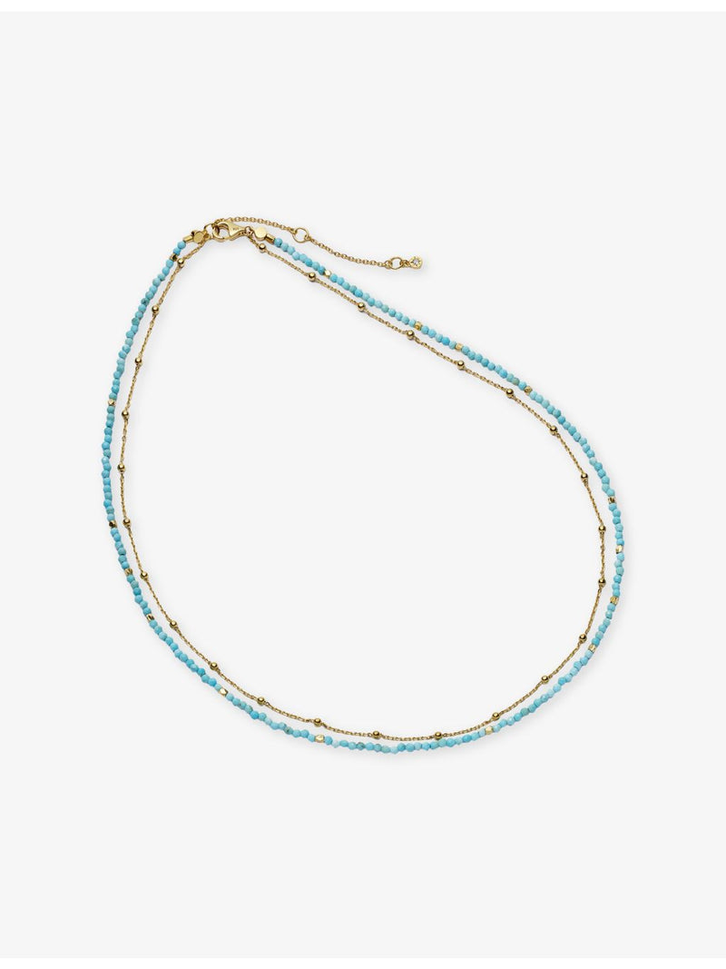Astley Clarke gold plated turquoise gemstone necklace 16-18 inches (British brand)