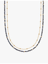 selfridges Astley Clarke Biography Snowflake-Obsidian 18ct Yellow Gold Plated Sterling Silver Necklace 16-18- Buy online at McGrocer