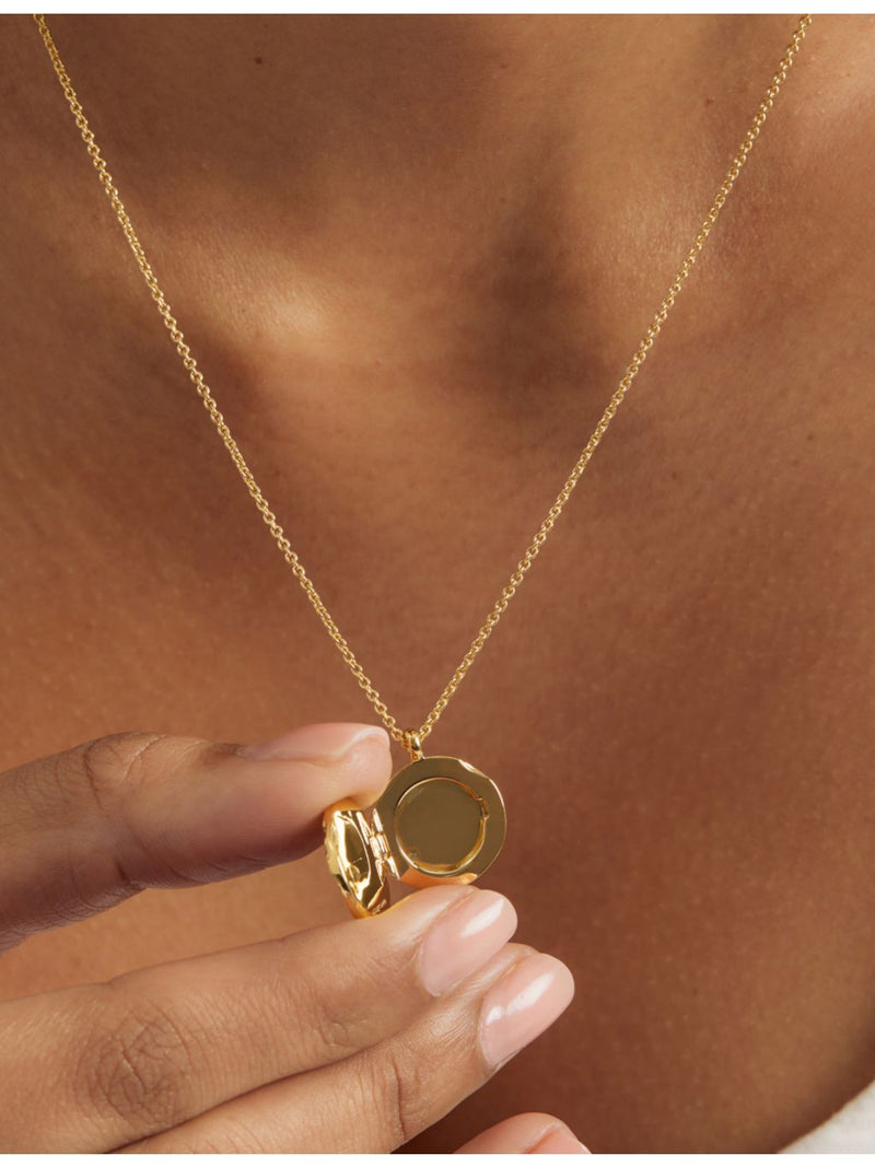 Astley Clarke Terra Loved 18ct gold plated locket necklace, UK version