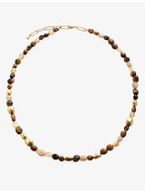 selfridges Monica Vinader Rio 18ct Yellow Gold-Plated Vermeil Sterling Silver Peach Moonstone, Citrine and Tiger's Eye Beaded Necklace, 41-46cm- Buy online at McGrocer
