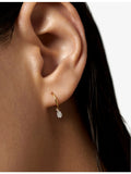 Monica Vinader 14ct gold teardrop hoop earrings with lab-grown diamond (British brand)