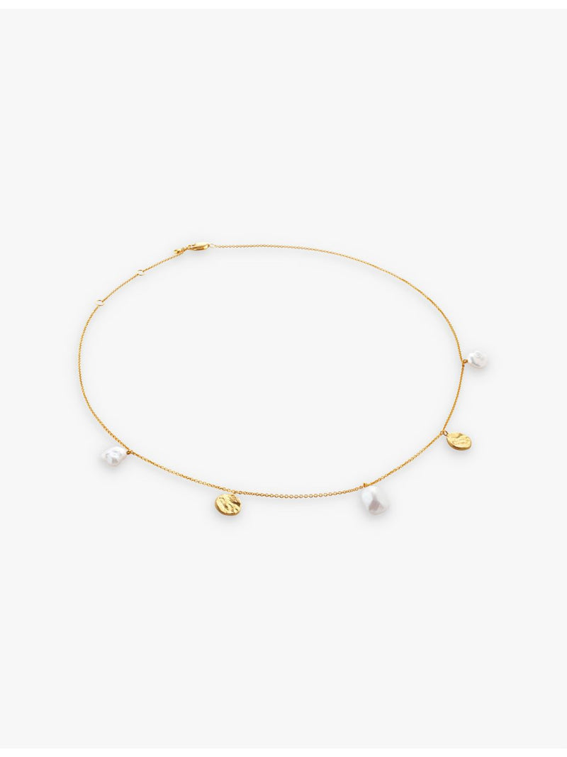 Monica Vinader keshi pearl pendant necklace yellow gold vermeil, UK version