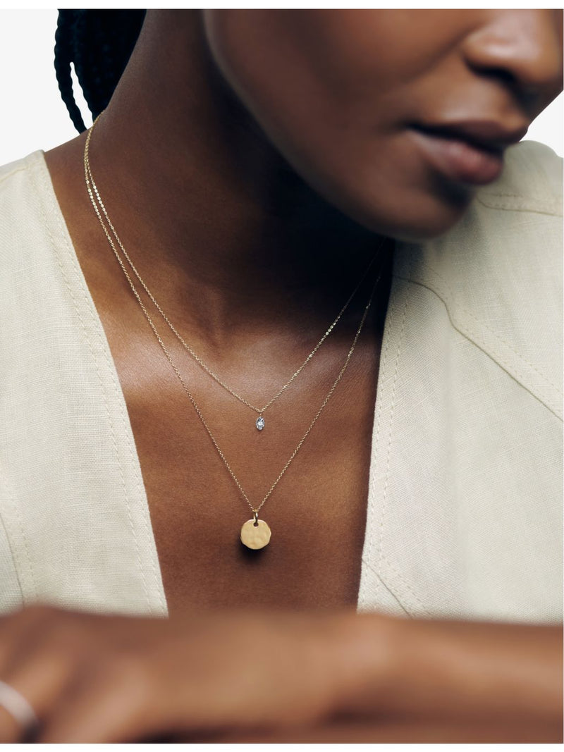 Monica Vinader disc pendant 14ct gold vermeil - British product
