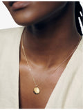 Monica Vinader 14ct yellow gold locket necklace 41-46cm chain, UK version