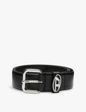 Diesel B-1DR Oval Logo-Buckle Leather Belt