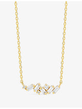 selfridges Suzanne Kalan Mini Bar 18ct Yellow Gold and 0.31ct Diamond Necklace- Buy online at McGrocer