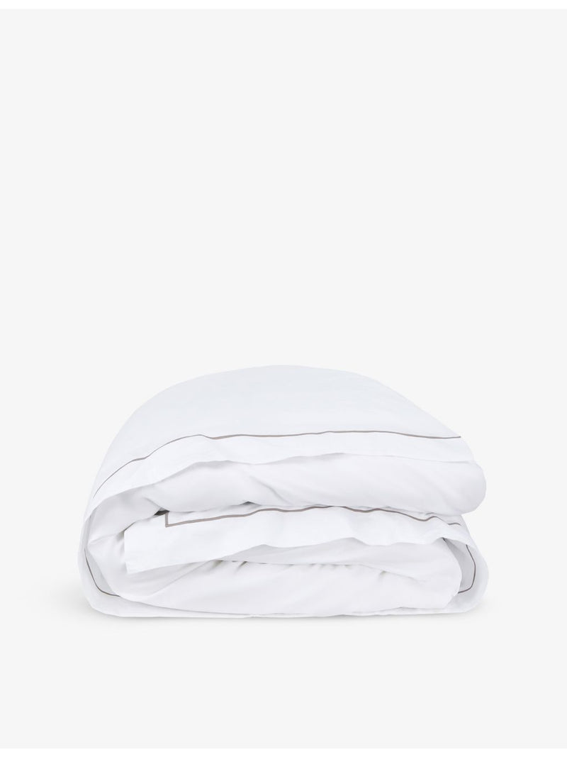 The White Company Savoy cord-trim cotton duvet cover - British product