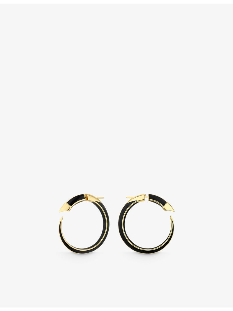 Shaun Leane 18ct gold-plated vermeil enamel hoop earrings, UK version