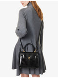 Launer Traviata croc-embossed leather shoulder bag - British product