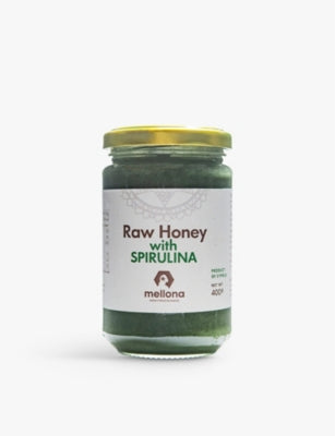 Mellona raw honey with spirulina powder 400g, UK version