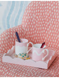Addison Ross lacquered tray scalloped edges 20x27cm (British brand)