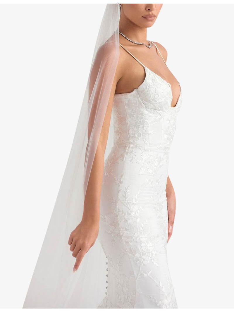 House of CB Leone tulle and satin veil 245cm, UK version