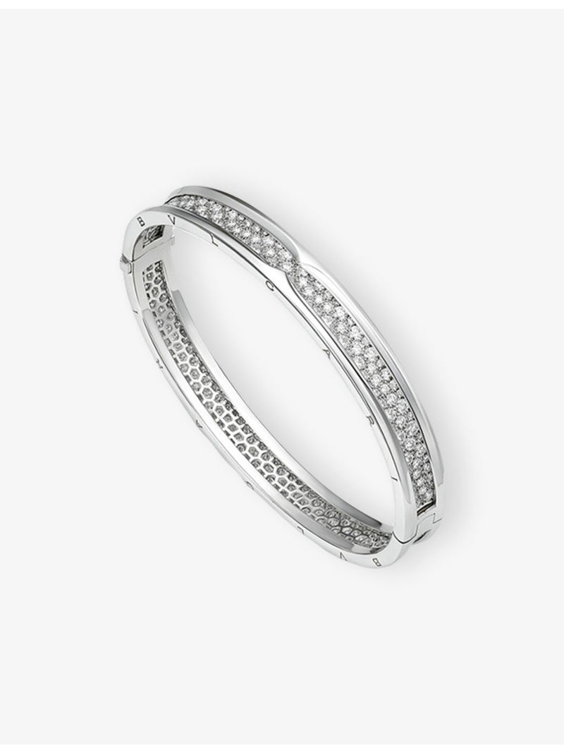 Bvlgari diamond bangle bracelet 18ct white gold 4.24ct, imported from the UK