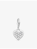 Thomas Sabo sterling silver charm with glitter heart motif, UK version