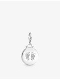 Thomas Sabo sterling silver baby footprint charm with cubic zirconia, UK version