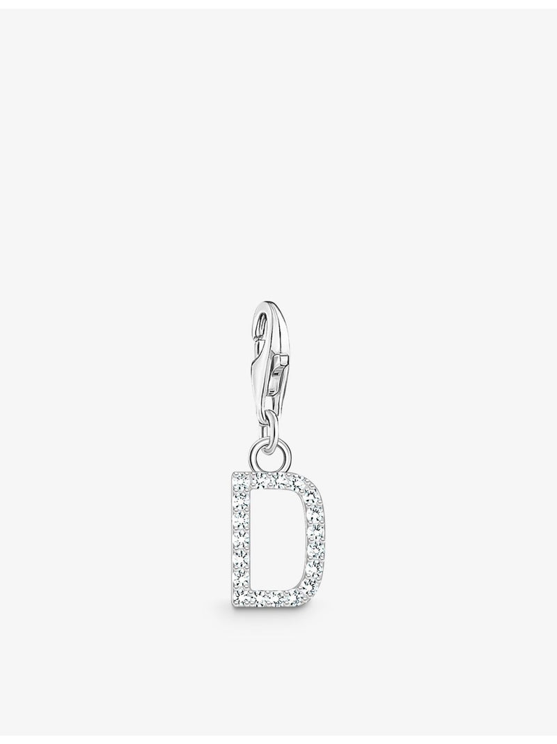 Thomas Sabo sterling silver letter D cubic zirconia charm, UK version