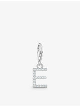selfridges Thomas Sabo Letter E Sterling Silver and Cubic Zirconia Pendant Charm- Buy online at McGrocer