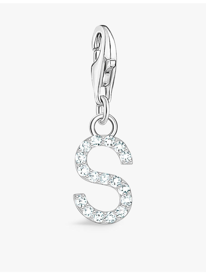 Thomas Sabo sterling silver S charm with zirconia stones (British brand)