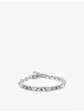 Thomas Sabo engraved sterling silver zirconia cuff bracelet, imported from the UK