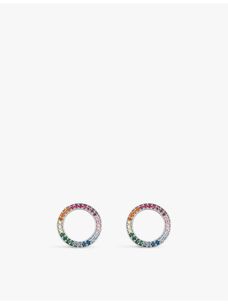Thomas Sabo rainbow stone stud earrings sterling silver cubic zirconia, imported from the UK