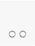 Thomas Sabo rainbow stone stud earrings sterling silver cubic zirconia, imported from the UK