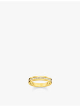 selfridges Thomas Sabo 18ct Yellow Gold-Plated Sterling Silver Zirconia Band Ring- Buy online at McGrocer
