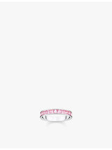 selfridges Thomas Sabo Sterling Silver Princess-Cut Pink Zirconia Band Ring- Buy online at McGrocer