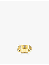 selfridges Thomas Sabo Cosmic 18ct Yellow Gold Sterling Silver and Zirconia Band Ring- Buy online at McGrocer